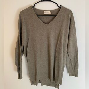Olive Green V-Neck Sweater